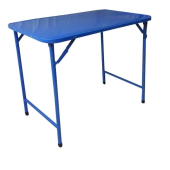 Asia โต๊ะพับหน้าเหล็ก T36 ขาสวิง 3 ฟุต สีฟ้า