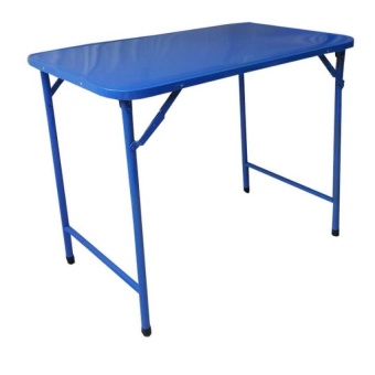 Asia โต๊ะพับหน้าเหล็ก ขาสวิง 4 ฟุต สีน้ำเงิน