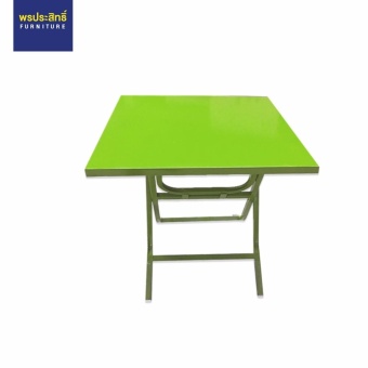 Asia โต๊ะพับหน้าเหล็กอย่างหนา ขนาด75x75 CM. สีเขียว