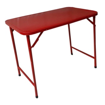 Asia โต๊ะพับหน้าเหล็ก T36 ขาสวิง 3 ฟุต สีแดง
