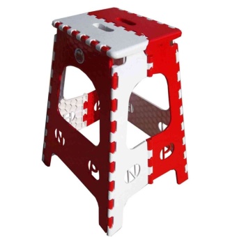 KMP Shop เก้าอี้พลาสสติก รุ่น โดบี้แบบพับ ตัวใหญ่สูง (สีขาว/แดง)
