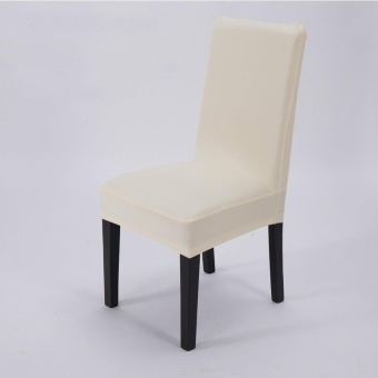 4 Pcs Simple Plain Elastic Dining Chair Cover - intl