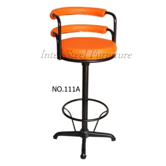 Inter Steel เก้าอี้บาร์มีพนักพิง-เบาะหมุน รุ่น Bar Chair111A/Bla โครงดำ