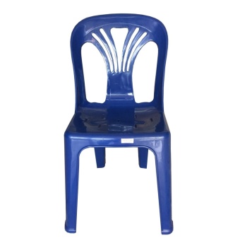 Inter Steel เก้าอี้พลาสติก มีพนักพิง รุ่นหลังW (สีน้ำเงิน)