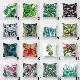 Vintage Flower Tropical Leaves Pillow Case Cushion Cover Home Decor #1 - intl