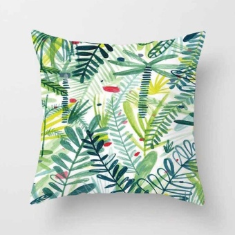 Vintage Flower Tropical Leaves Pillow Case Cushion Cover Home Decor #25 - intl