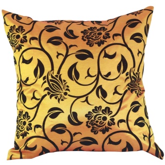 Easbuy Chameleon Flock Velvet Print Silk Decorative Cushion Cover Pillow Case 43 cm 17" Orange"