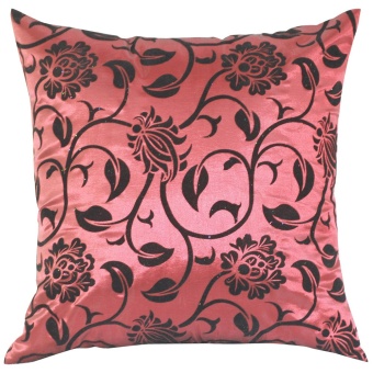 Chameleon Flock Velvet Print Silk Decorative Cushion Cover Pillow Case 43 cm 17" Wine Red HPX"