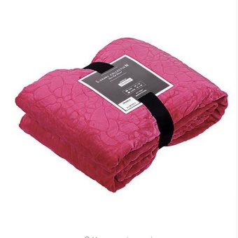ผ้าห่มคุณภาพสูงนุ่มผ้าห่มขนแกะอันอบอุ่นมากสีทึบปกคลุมเครื่องปรับอากาศ (กุหลาบแดง) 150ซม x 200ซม