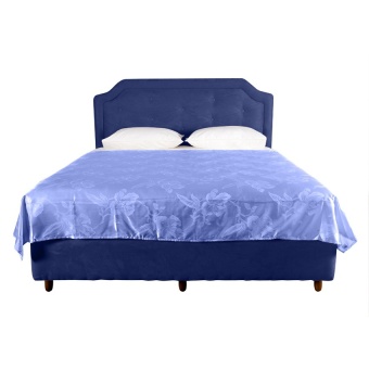 ผ้าห่มแพรทอลายเตียงเดี่ยว Lotus - 60x80 นิ้ว สีฟ้าอ่อน