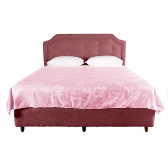ผ้าห่มแพรทอลายเตียงเดี่ยว Lotus - 60x80 นิ้ว สีชมพูอ่อน