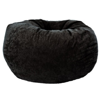 New Brand Beanbag ทรงกลมผ้ากำมะหยี่ ขนาด 80 x 80 cm - สีดำ