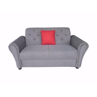 Bofa โซฟา 2 ที่นั่งรุ่น ST032-14 ผ้า JW683-29 สีเทา+หมอนสีแดง 140*75*76 cm.