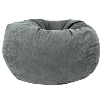 New Brand Beanbag ทรงกลมผ้ากำมะหยี่ ขนาด 80 x 80 cm - สีเทา