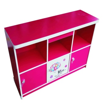 SPK Shop ชั้นวางทีวี ตู้ไม้วางทีวี ที่วางทีวี รุ่น มีบานเปิดปิด TV 100 ซม. (สีขาว/ชมพู)