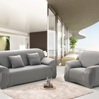 Spandex Stretch Sofa Cover Elasticity Polyester Solid Colors Couch Cover Loveseat Sofa Furniture Cover - intl