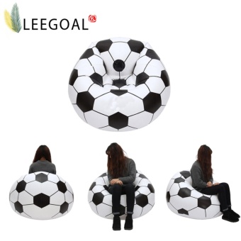 leegoal Inflatable Football Sofa Cool Design Bean Bag High Quality Eco-friendly Pvc For Adults And Kids,Black+white, Large - intl