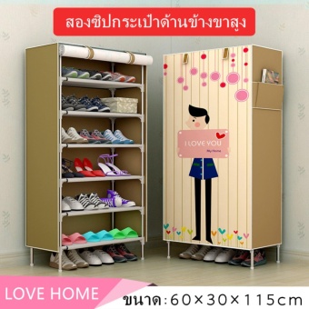 Yifun ชั้นวางรองเท้า ตู้เก็บรองเท้า ตู้ใส่รองเท้า 6 ชั้น Shoes Rack จำนวน 21 คู่