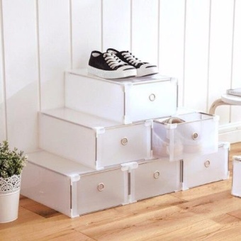VV กล่อง DIY จัดเก็บรองเท้า สีขาว 6กล่อง/Set