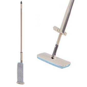 Jumper Mop ไม้ถูพื้นแบบรีดน้ำ 1 ด้าม พร้อมผ้าไมโครไฟเบอร์ 2 ผืน (สี White Cream)