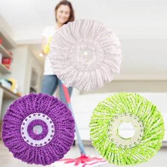 Moonar 360° หมุนหมุนหมุนไมโครเส้นใยมหัศจรรย์พื้นป้องกันกลิ่นยาราเช็ดหัวเดียวแทน Mophead (สีม่วง)