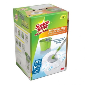 Scotch-Brite® ชุดถังปั่นพร้อมม็อบไมโครไฟเบอร์ Spin Mop Bucket Set