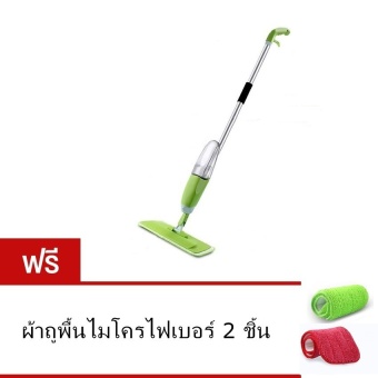 Connect Spary Mop ไม้ถูพื้นอเนกประสงค์ พร้อมหัวฉีดสเปรย์ ผ้าไมโครไฟเบอร์ (สีเขียว)