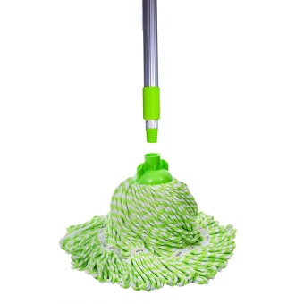GreenHouse ม็อบจุกผ้าลายเย็บชายผ้า Microfiber (เขียว/ขาว)