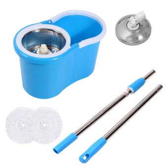 Jumper modern Spin Mop ถังปั่นไม้ม๊อบสแตนเลส หัวม๊อบสแตนเลส แถมผ้าม๊อบ 2 ผืน (สีฟ้า)