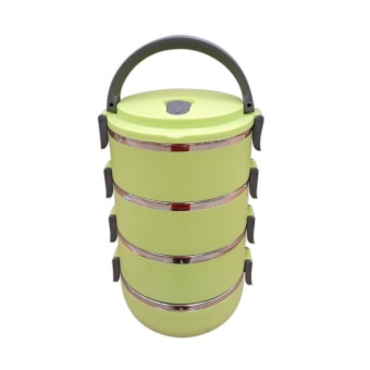 SKG ปิ่นโต สเตนเลส 4ชั้น รุ่น SK-109 ( สีเขียว)