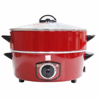 HANABISHI กระทะไฟฟ้า รุ่น HEP-16SG -สีแดง ขนาด 3 ลิตร
