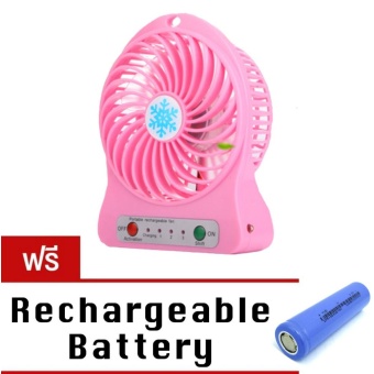 Dream mini fan พัดลมแบบพกพา ลมแรง(แถมฟรีแบตเตอรี่แบบชาร์จไฟได้）- pink