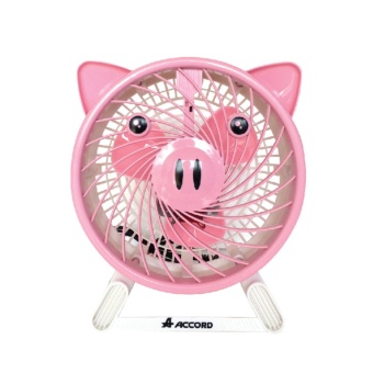 Accord Prevail พัดลมตั้งโต๊ะขนาดเล็ก รุ่น AC-07 หมู (ชมพู)