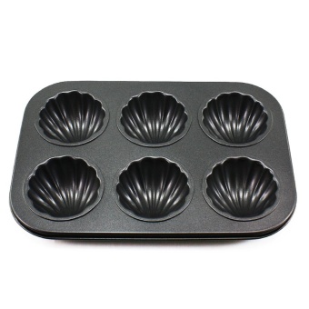 ถาดอบลายเปลือกหอย 6 หลุม เคลือบสาร non-stick