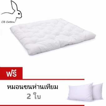 Topper แผ่นรองที่นอนขนห่านเทียม 6ฟุต หนา4นิ้ว เกรดโรงแรม5ดาว แบบพิเศษ พร้อมยางรัดมุม ผ้ากันไรฝุ่น แถมฟรี หมอนขนห่านเทียม 2 ใบ