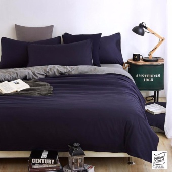 Bedding Cheap ผ้าปูที่นอน ชุดผ้านวม เกรด A 6 ฟุต 6 ชิ้น - สีล้วน 301