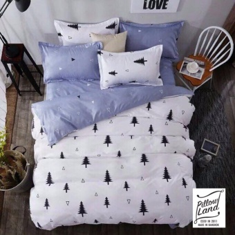 Pillow Land ผ้าปูที่นอน ชุดผ้านวม เกรด A 6 ฟุต 6 ชิ้น - NY 201