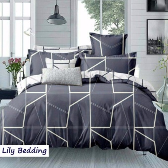 Lily Bedding ผ้าปูที่นอน 6 ฟุต 5 ชิ้น + ผ้านวม เกรดเอ ลาย SQ028