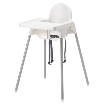 IKEA อีเกีย เก้าอี้เด็กสูง เก้าอี้ทานข้าวเด็ก พร้อมถาด พร้อมเข็มขัดนิรภัย/ อันติลูป