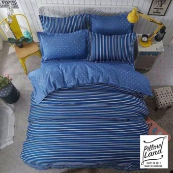 Pillow Land ผ้าปูที่นอน ชุดผ้านวม เกรด A 6 ฟุต 6 ชิ้น NY 203