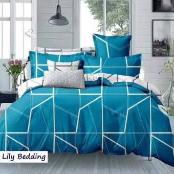 Lily Bedding ผ้าปูที่นอน 6 ฟุต 5 ชิ้น + ผ้านวม เกรดเอ ลาย SQ025