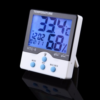 เครื่องวัดอุณหภูมิ และความชื้น -วัน-เวลา รุ่น HTC-6