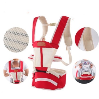 สีแดง มัลติฟังก์ชั่ ระบายอากาศได้ ไหล่คู่ Baby Carrier ผู้ให้บริการทารก เอว เข็มขัด with เอว ม้านั่ง - intl