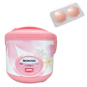 Sonar หม้อหุงข้าว อุ่นทิพย์ 1.0 ลิตร รุ่น SR-D611 (สีชมพู )+ ซิลิโคนปิดหัวนมรูปดอกไม้