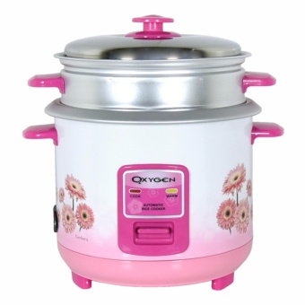 OXYGEN หม้อหุงข้าวไฟฟ้า พร้อมซึ่งนึ่ง 1 ลิตร รุ่น RC-114 (สีชมพู)
