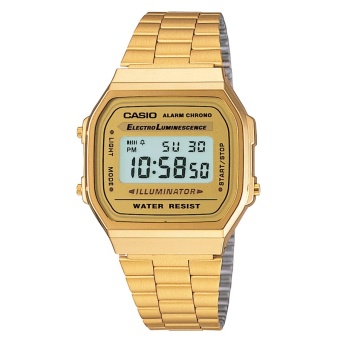 Casio นาฬิกาข้อมือ สายสแตนเลส รุ่น A168WG-9WDF - Gold