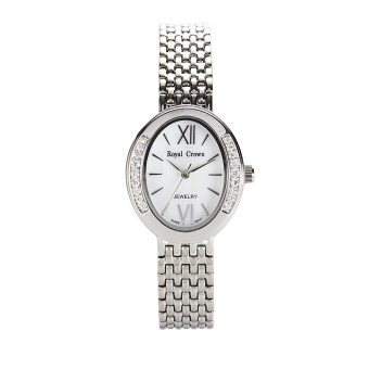 Royal Crown นาฬิกาข้อมือผู้หญิง สายสแตนเลส ประดับเพชร รุ่น 6309 - Silver