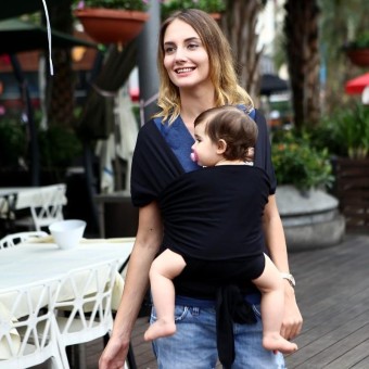 Premium Baby Wrap Carrier Original Natural Cotton Baby Slings | Multiple Positions Soft and Lightweight Sling for Newborn Infants from Birth-Black - intl