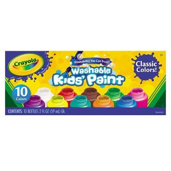 Crayola สีน้ำล้างออกได้ 10สี ในขวดพลาสติกขนาด2ออนซ์