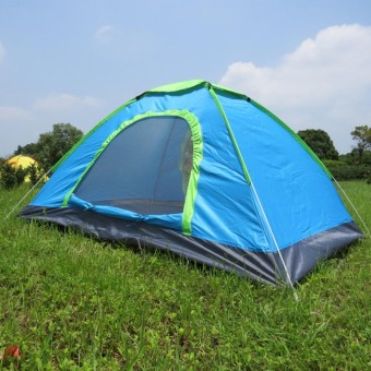 Portable outdoor automatic tent 2-3 people camping tent เต็นท์นอนแค้มปิ้ง Blue